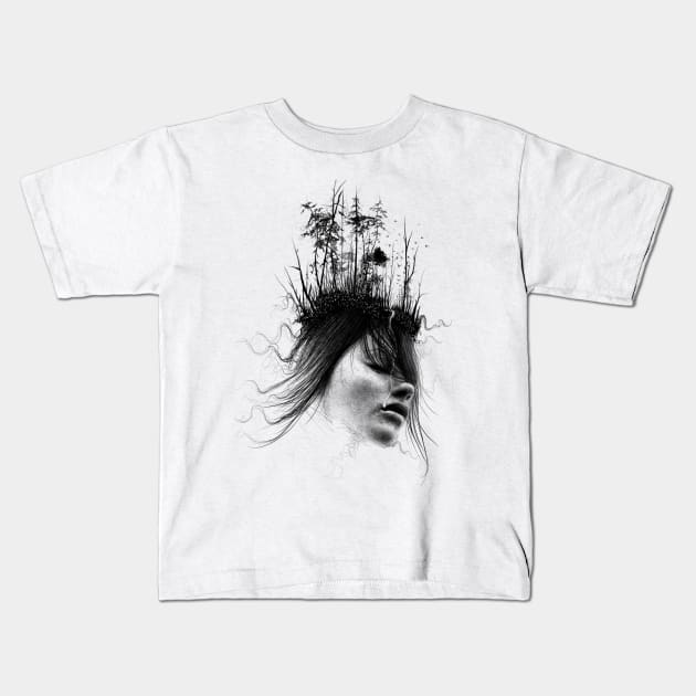 Crying Woman Kids T-Shirt by ilhnklv